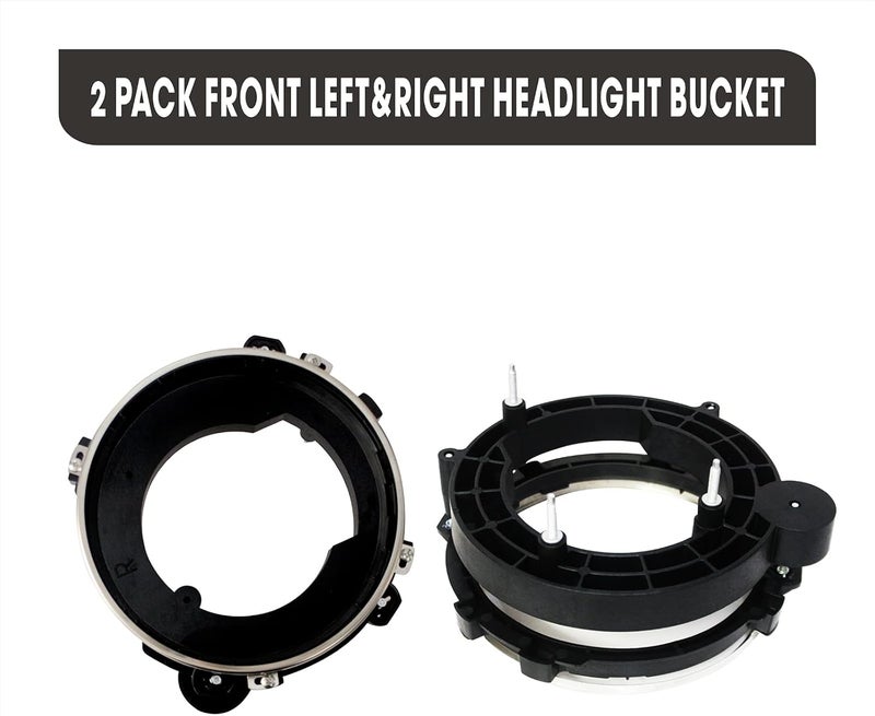 Eterpace Front Left&Right Headlight Bulb Brackets Buckets Compatible with JEEP Wrangler 1997-2006, Driver/Passenger Side Headlight Bucket, Replace# 110383, 110384 - Image 3